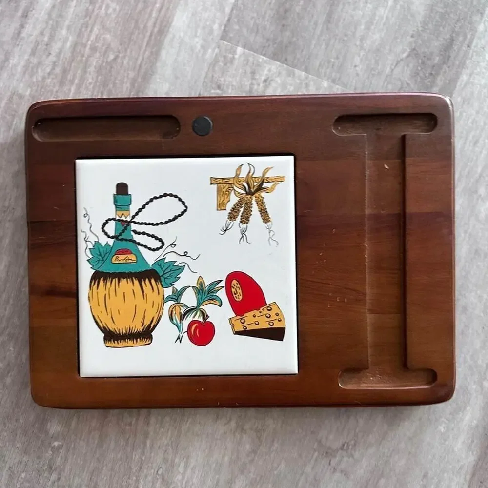 Vintage 60s Mid Century Modern Hellerware Cheese Charcuterie Tray Trivet
